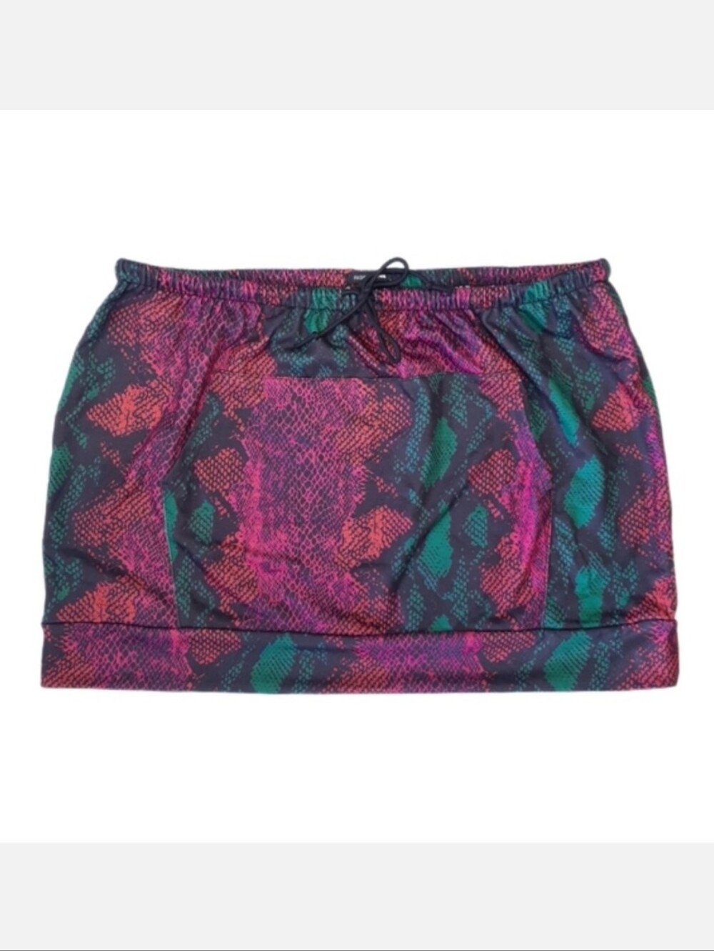 Fashion Nova Multicolor Snake Print Mini Skirt Sporty Kangaroo Pocket Size 2X